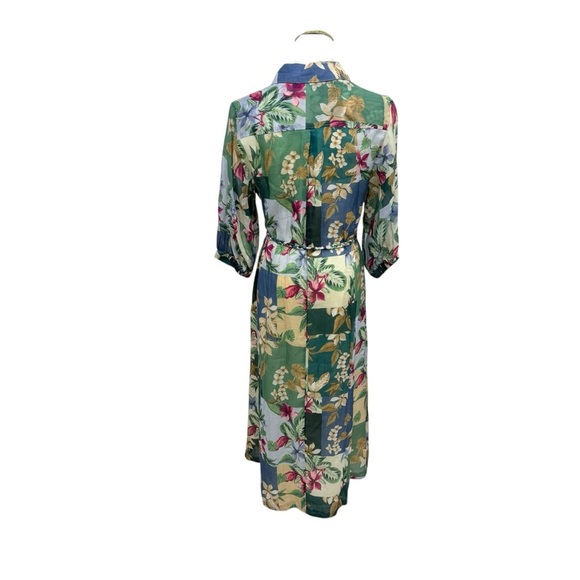 Tommy Bahama Womens Hightide Flora Midi Belted Button Front Shirt Dress NWT $218 - Picture 5 of 16